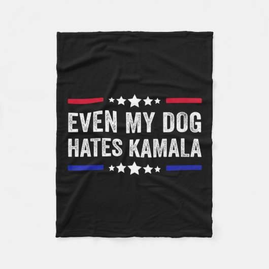 Couverture Polaire Même Mon Chien déteste le drapeau américain Kamala (Devant)
