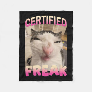 Couverture Polaire Mème Offensive Mèmes de félin Freak Certifié Mat D