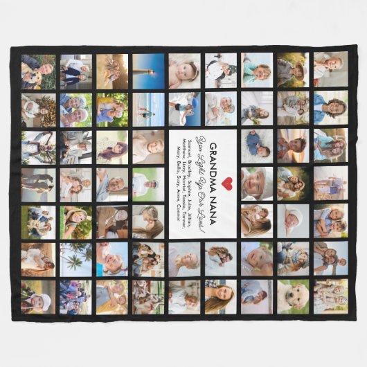 Couverture Polaire Mémoire Photo Collage 57 Photos Easy Custom Cadeau (Devant (Horizontal))