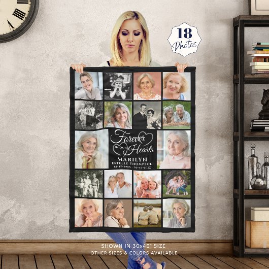 Couverture Polaire Mémorial 18 Photo Collage Forever dans nos coeurs