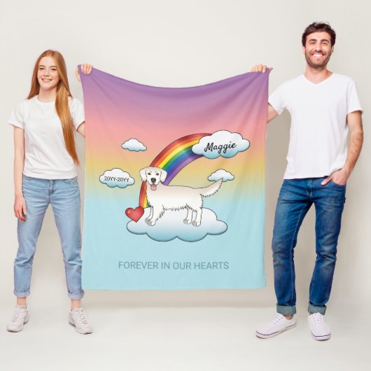 Couverture Polaire Mémorial arc-en-ciel de crème dorée (En situation)