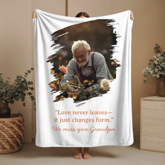 Couverture Polaire Memorial Blanket Loss of Loved One Photo Text