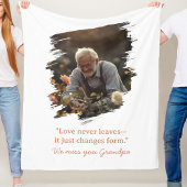 Couverture Polaire Memorial Blanket Loss of Loved One Photo Text
