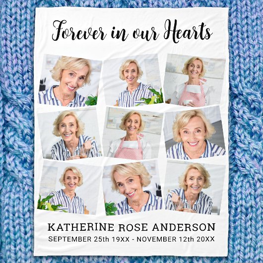 Couverture Polaire Memorial Custom 9 Photo Pour Toujours Dans Nos Coe