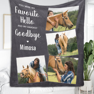 Couverture Polaire Mémorial de cheval de compagnie Collage photo pers