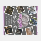 Couverture Polaire Mémorial des chevaux gris fleurs de pavot pourpre  (Devant (Horizontal))