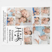 Couverture Polaire Memorial Forever dans nos coeurs Custom 10 Photo (Devant (Horizontal))