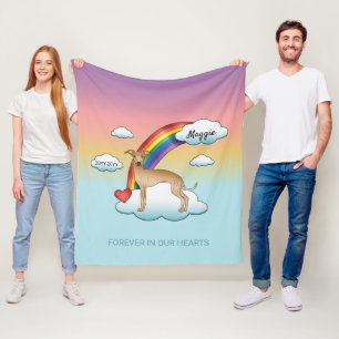 Couverture Polaire Mémorial italien Greyhound Cute Dog Rainbow
