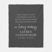 Couverture Polaire Mémorial Moderne Élégant Simple Chic (Devant)