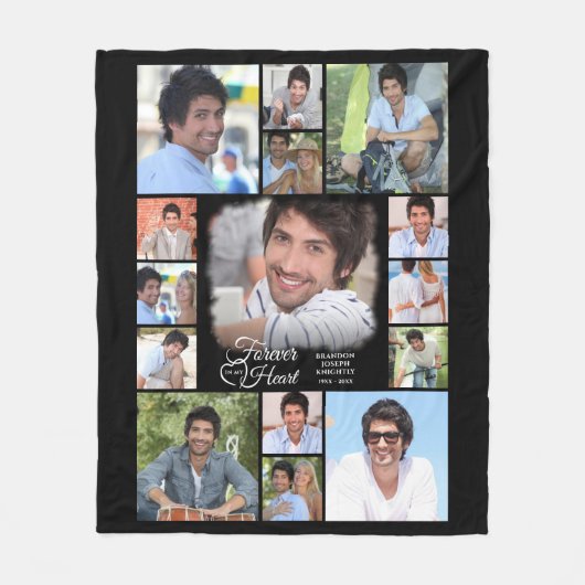 Couverture Polaire Mémorial pour toujours dans mon coeur 15 photo Col (Devant)