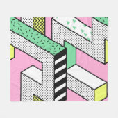 Couverture Polaire Memphis Abstrait : formes géométriques des années  (Devant (Horizontal))