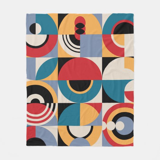 Couverture Polaire Memphis Abstrait : Style Vintage géométrique. (Devant)
