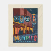 Couverture Polaire Memphis, TN | Beale Street Neon (Devant)