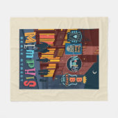 Couverture Polaire Memphis, TN | Beale Street Neon (Devant (Horizontal))