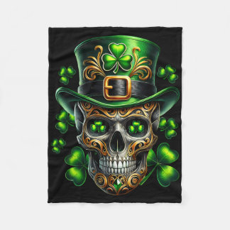 Couverture Polaire Men Irish Skull Shamrock Leprechaun Ireland St Pat