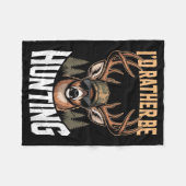 Couverture Polaire Men Youth Id Rather Be Hunting Humor Camo Deer Hun (Devant (Horizontal))