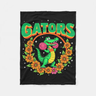 Couverture Polaire Menace Florale Rétro de Tortue de Cheerleading Ck