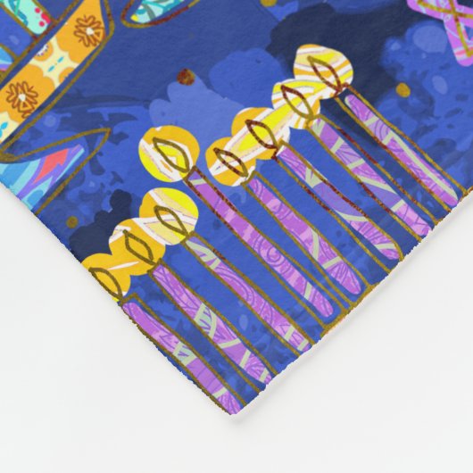 Couverture Polaire Menorah d'or de Hanoukka Star of David Name (Coin)