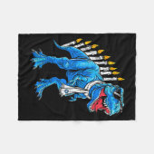 Couverture Polaire Menorasaurus Hanukkah T Rex Dinosaur Dino Chanukah (Devant (Horizontal))