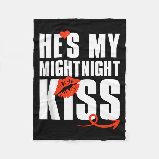 Couverture Polaire Mens He's My Midnight Kiss Happy New Year Matching (Devant)