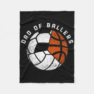 Couverture Polaire Mens Papa Of Byllers Fun Volleybyll Soccer Bysketb