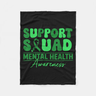 Couverture Polaire Mental Health Awareness Support Squad Green Ribbon