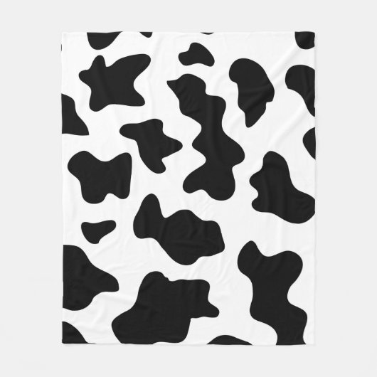 Couverture Polaire Mention de vaches blanches et noires mignonnes fer (Devant)