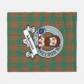 Couverture Polaire Menzies Vert Ancien Clan Badge Tartan Plaid (Devant (Horizontal))