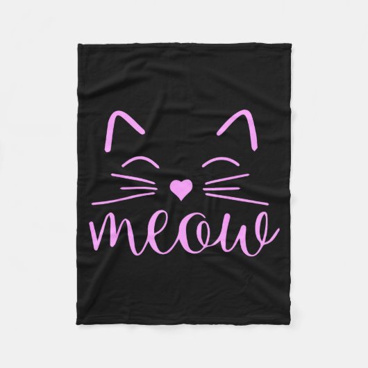 Couverture Polaire Meow Cute Cat Face Funny Quote For Cat Fans  (Devant)