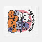 Couverture Polaire Meow-Loween - Cute Halloween Conception Chat (Devant (Horizontal))