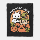 Couverture Polaire Meow-Loween - Festive Halloween Conception de chat (Devant)