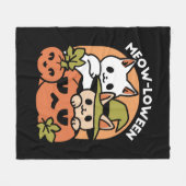 Couverture Polaire Meow-Loween - Festive Halloween Conception de chat (Devant (Horizontal))