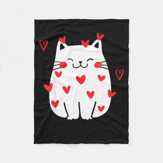 Couverture Polaire Meowentine Cute Cat Valentines Day Men Women Cat D (Devant)