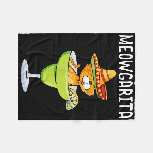 Couverture Polaire Meowgarita - Cinco De Mayo Margarita Amoureux des (Devant (Horizontal))