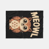 Couverture Polaire Meowl Cat Owl Hybrid Funny Meme Brain Rot Gen Alph (Devant (Horizontal))