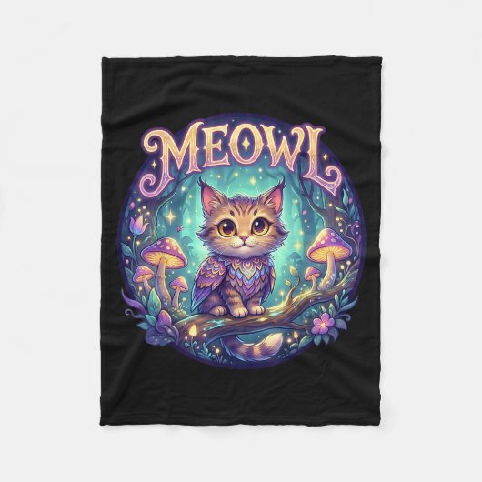 Couverture Polaire Meowl Cat Owl Meme Brainrot Kids Cursed Silly Gen  (Devant)