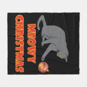 Couverture Polaire Meowny Christmas Funny Grey Chat (Devant (Horizontal))