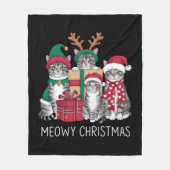 Couverture Polaire Meowny Noël Chat Noël Xmas Funny Chats Amoureux (Devant)