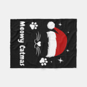Couverture Polaire Meowy Catmas Cute Kitten Cats Santa Hat Christmas (Devant (Horizontal))