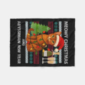 Couverture Polaire Meowy Christmas Funny Abyssinian Cat Santa Hat Ugl (Devant (Horizontal))