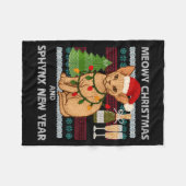 Couverture Polaire Meowy Christmas Funny Sphynx Cat Santa Hat Ugly Sw (Devant (Horizontal))