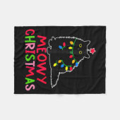 Couverture Polaire Meowy Christmas Xmas Lights Black Cat Pajamas Fami (Devant (Horizontal))