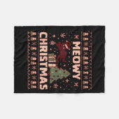 Couverture Polaire Meowy Christmas Xmas Tree Cat Ugly Sweater Pajamas (Devant (Horizontal))