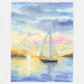 Couverture Polaire Mer au coucher du soleil (Devant)