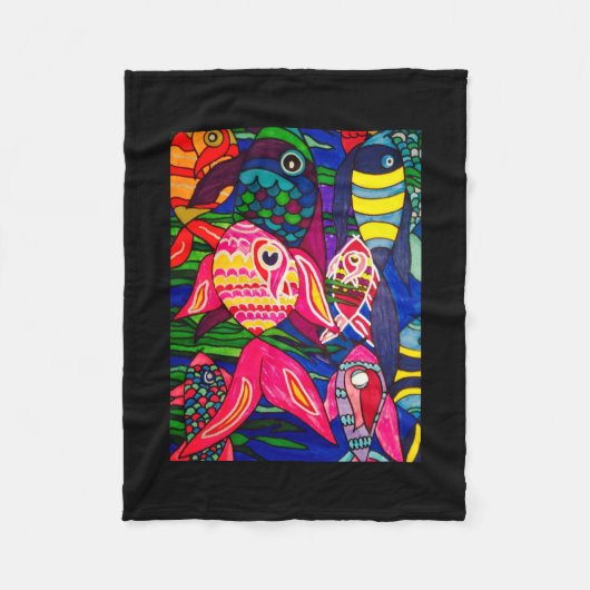 Couverture Polaire mer des poissons (Devant)