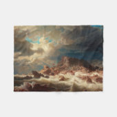 Couverture Polaire Mer orageuse avec épave (par Marcus Larson) (Devant (Horizontal))