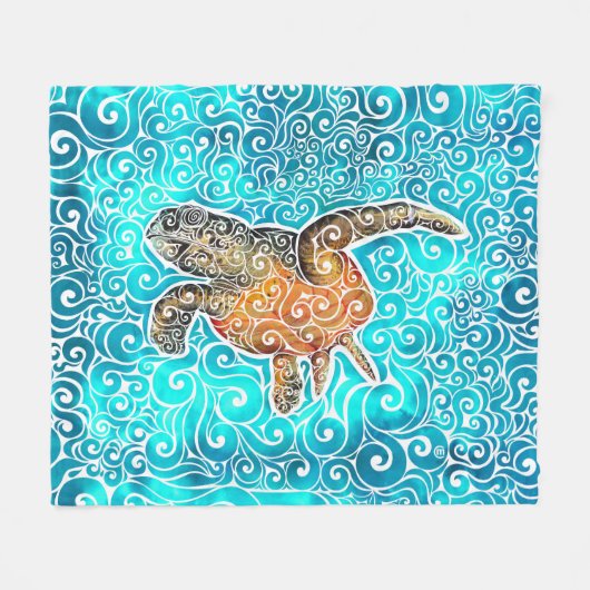 Couverture Polaire Mer tourbillonnant (Devant (Horizontal))