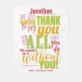 Couverture Polaire Merci Appréciation Typographie Merci Message (Devant)