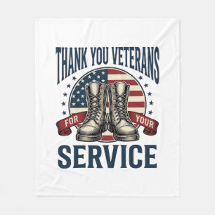 Couverture Polaire Merci aux vétérans Bottes patriotiques Design vint