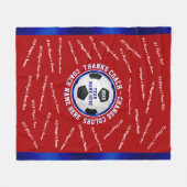 Couverture Polaire Merci de l'entraîneur de football rouge, blanc et  (Devant (Horizontal))